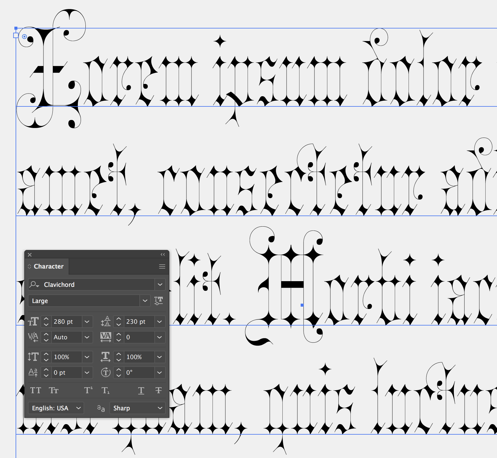Clavichord variable font
