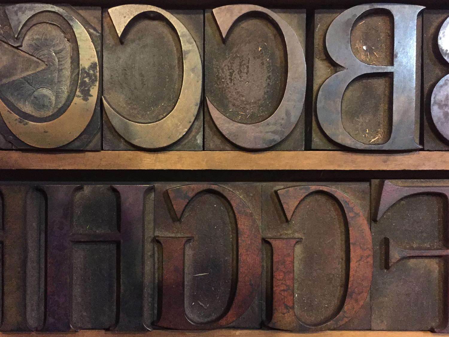 De Vinne wood type, seen at Bowne & Co. print shop