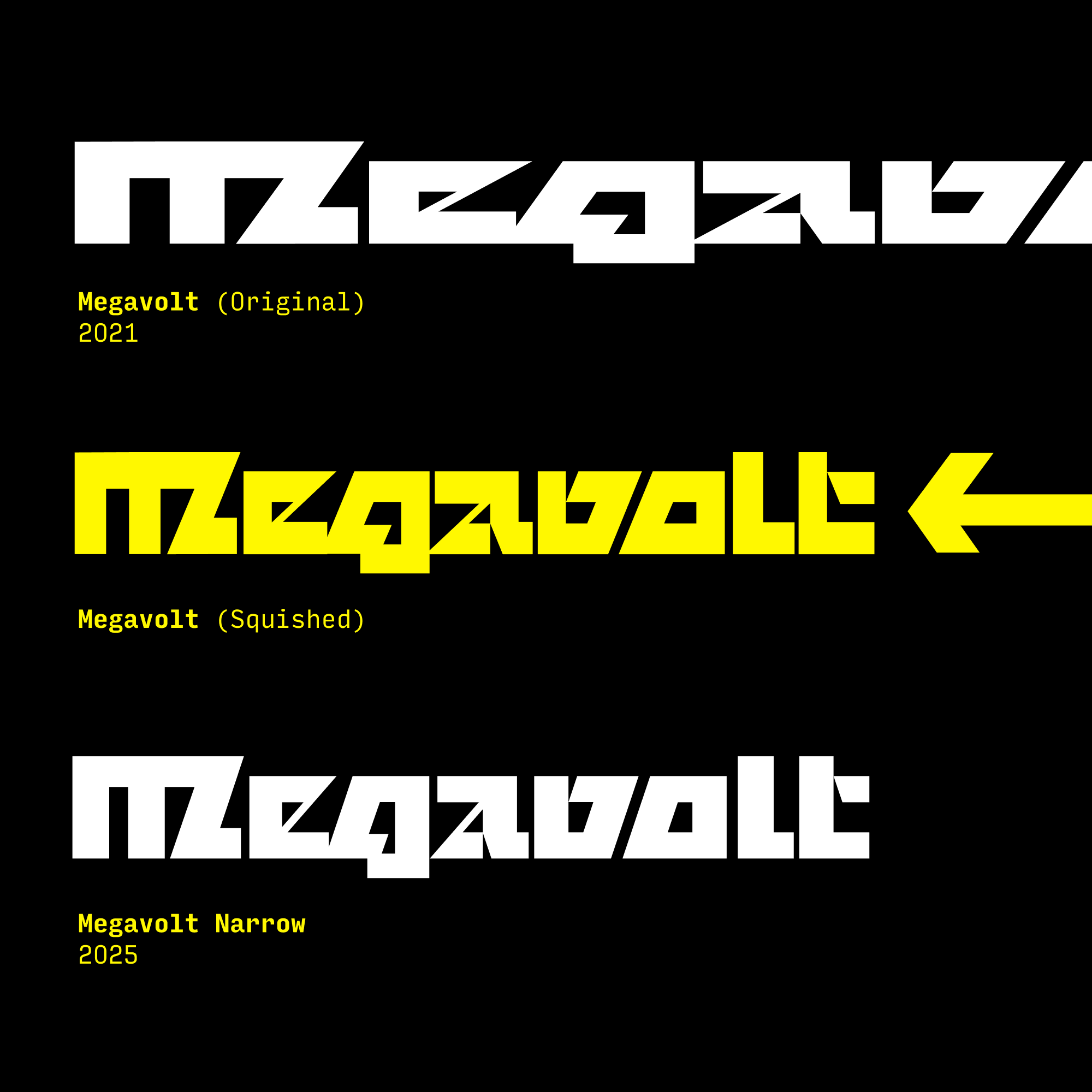 Megavolt various widths 2000