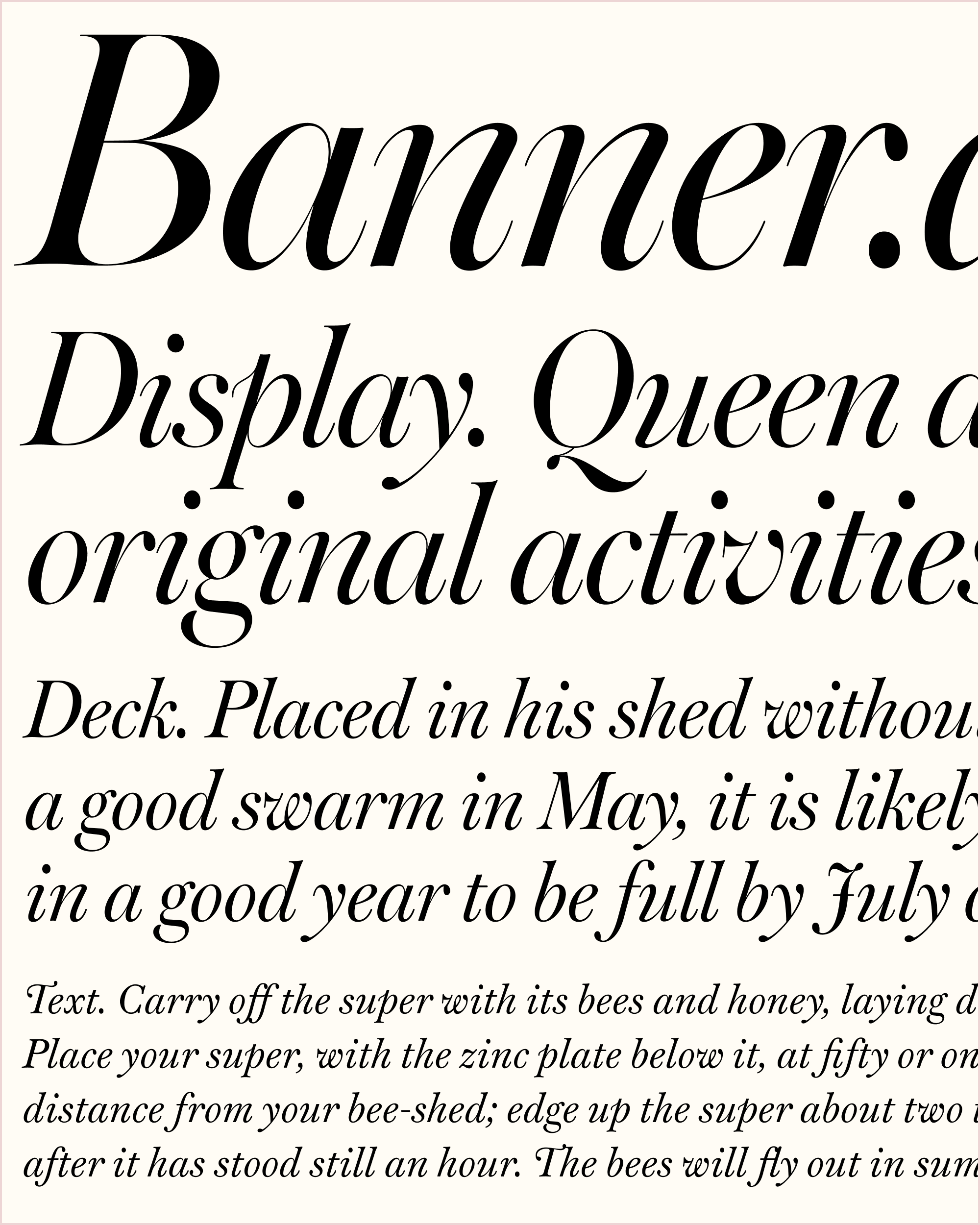 Warbler Banner Italic Sizes 2000