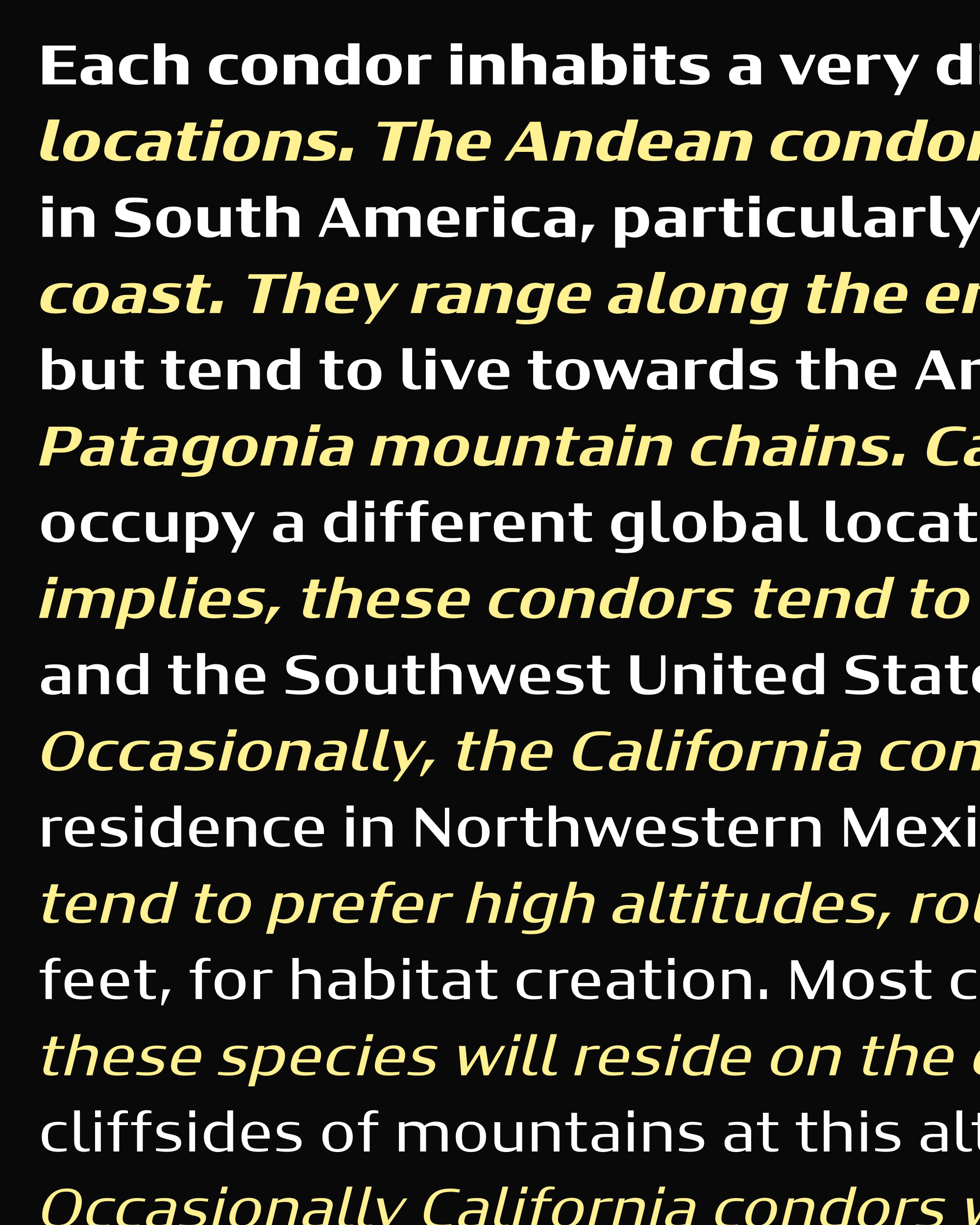Baby condor text 2000