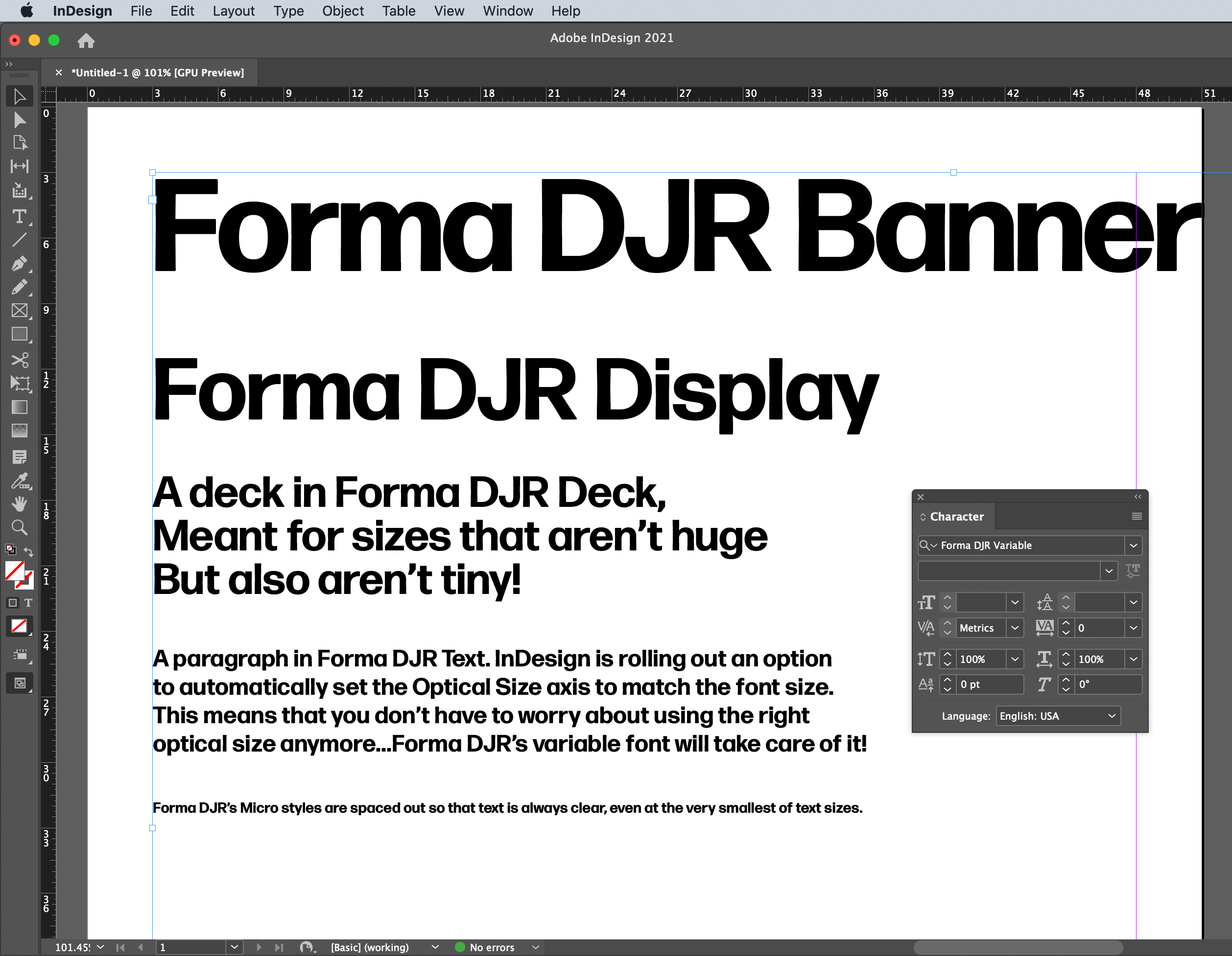 Forma indesign