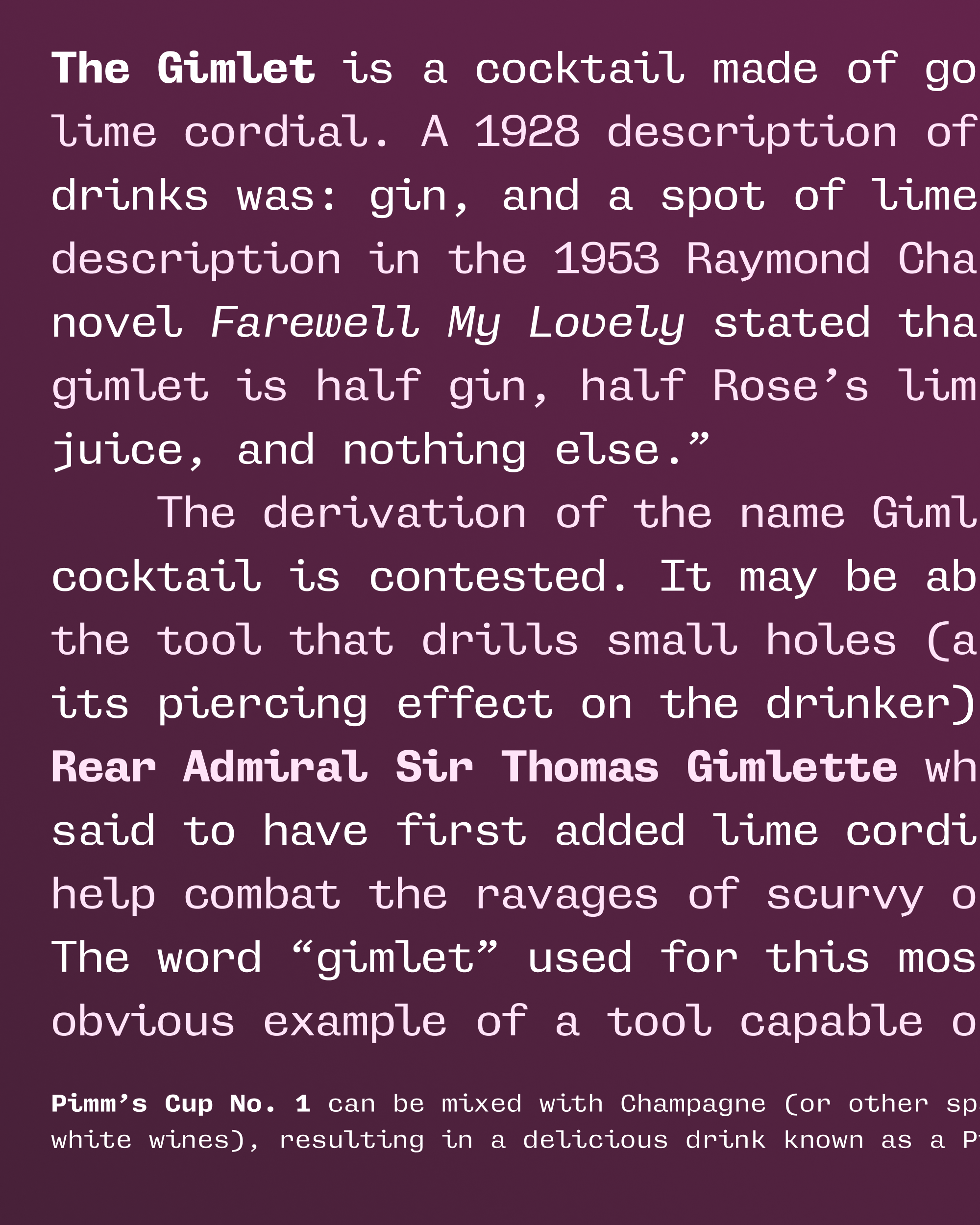 Gimlet sans mono text sample 1200